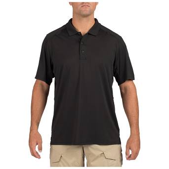 Men's Polo, Manufacturer : 5 11, Model : Helios Short Sleeve Polo, Color : Black