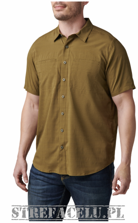 Men's Shirt, Manufacturer : 5.11, Model : Ellis Short Sleeve Shirt, Color : Field Green