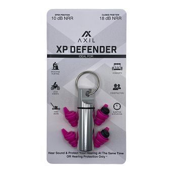 Earplugs; Model : XP Defender, Manufacturer : AXIL, Size : M/L, Color : Pink