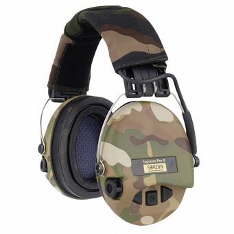 Headphones With Active Noise Canceling, Manufacturer : Sordin (Sweden), Model : Supreme Pro-X LED, Color : Camo