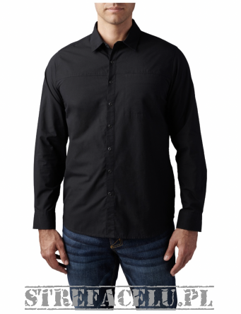 Men's Shirt, Manufacturer : 5.11, Model : Igor Solid Long Sleeve Shirt, Color : Black