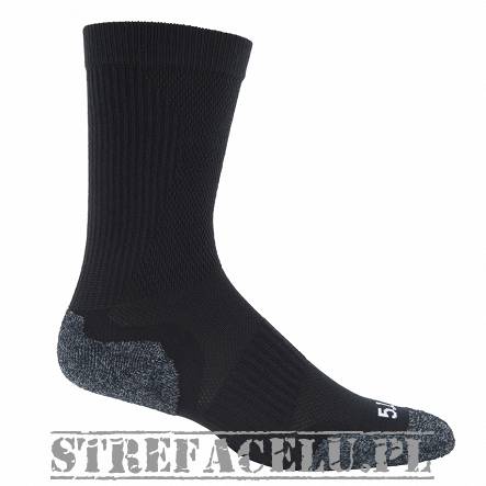 Men's Socks by 5.11, Model : SLIP STREAM Crew SOCK, Color: Black