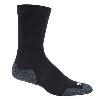 Men's Socks by 5.11, Model : SLIP STREAM Crew SOCK, Color: Black